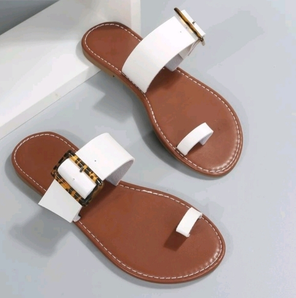 New Casual Outdoors Thong Sandals for Women, Bucklecolor block toe post flat… - Picture 2 of 7